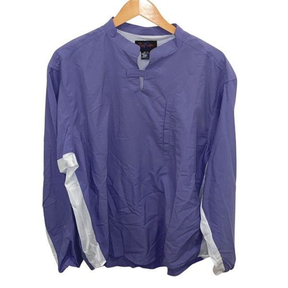 Rail Riders Mens Nylon UPF 30 Long Sleeve Pullover Eco Mesh Shirt Purple Blue XX